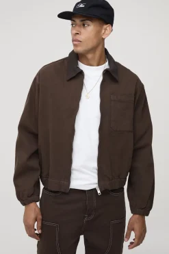 boohooMAN Veste Harrington à ourlet élastiqué<Homme Ensembles|Manteaux Et Vestes