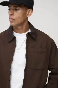 boohooMAN Veste Harrington à ourlet élastiqué<Homme Ensembles|Manteaux Et Vestes
