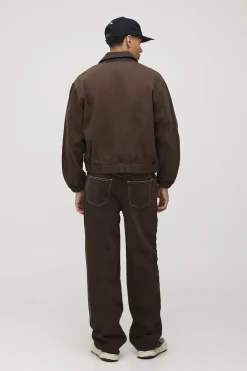 boohooMAN Veste Harrington à ourlet élastiqué<Homme Ensembles|Manteaux Et Vestes