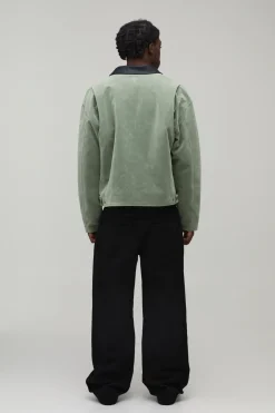 Veste Harrington Oversize Boxy En Synthétique Avec Col Contrastant