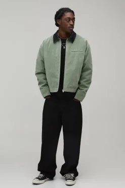 Veste Harrington Oversize Boxy En Synthétique Avec Col Contrastant