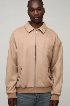 boohooMAN Veste Harrington Oversize Carrée En Synthétique Tall<Homme Tout Afficher|Vestes & Manteaux Tall