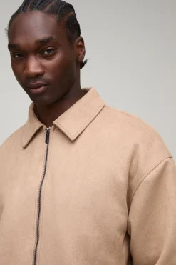 boohooMAN Veste Harrington Oversize Carrée En Synthétique Tall<Homme Tout Afficher|Vestes & Manteaux Tall