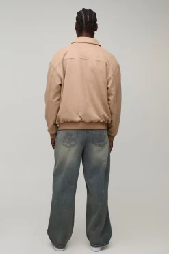 boohooMAN Veste Harrington Oversize Carrée En Synthétique Tall<Homme Tout Afficher|Vestes & Manteaux Tall