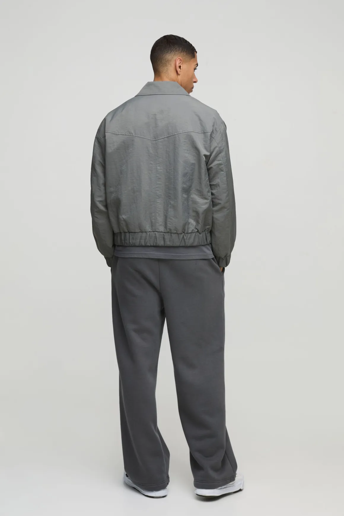 Veste Harrington oversize à coupe boxy en nylon à effet pêche avec poche