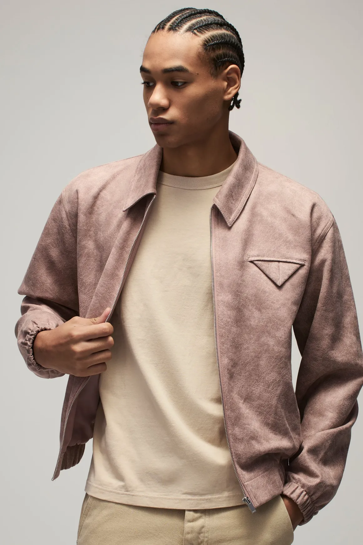 Veste Harrington oversize délavée en synthétique