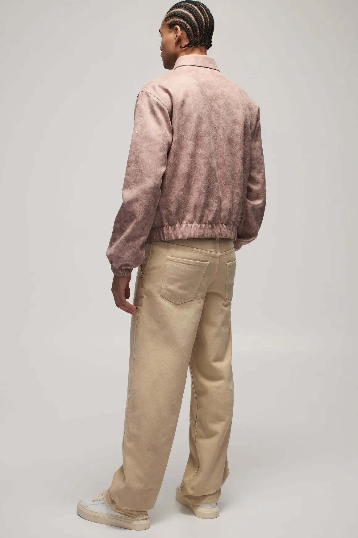 Veste Harrington oversize délavée en synthétique
