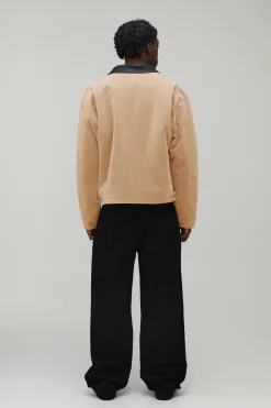 Veste Harrington Oversize En Synthétique Avec Col Contrasté