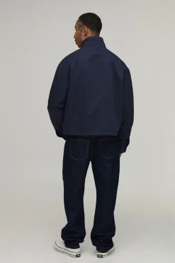 Veste Harrington Réversible À Carreaux En Sergé Coupe Ample