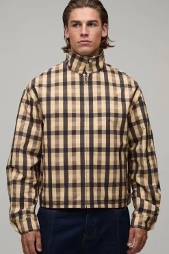 Veste Harrington Réversible En Sergé À Carreaux Coupe Ample