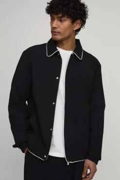Veste Harrington Tall Ajustée Zippée À Passepoil Contrasté Coordonné