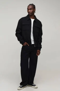 boohooMAN Veste Harrington Tall À Coupe Régulière Official Rope<Homme Tout Afficher|Vestes & Manteaux Tall