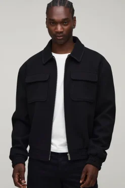 boohooMAN Veste Harrington Tall À Coupe Régulière Official Rope<Homme Tout Afficher|Vestes & Manteaux Tall