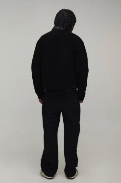 boohooMAN Veste Harrington Tall Oversize En Synthétique Avec Col Contrasté<Homme Tout Afficher|Vestes & Manteaux Tall