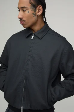 Veste Harrington Texturée Effet Peau De Pêche
