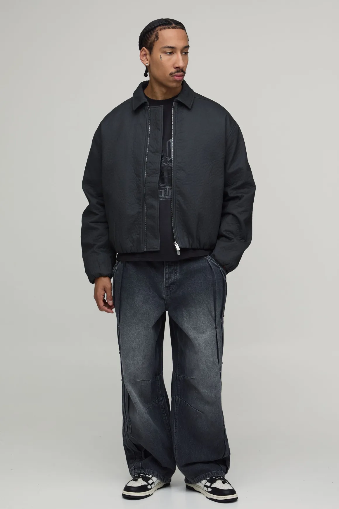 Veste Harrington Texturée Effet Peau De Pêche