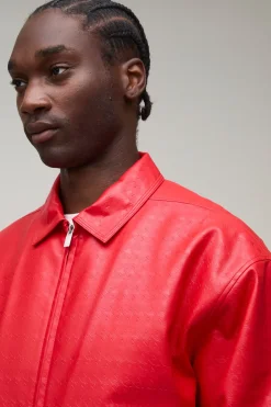 Veste Harrington Texturée En Synthétiquecuir Coupe Ample Grande Taille