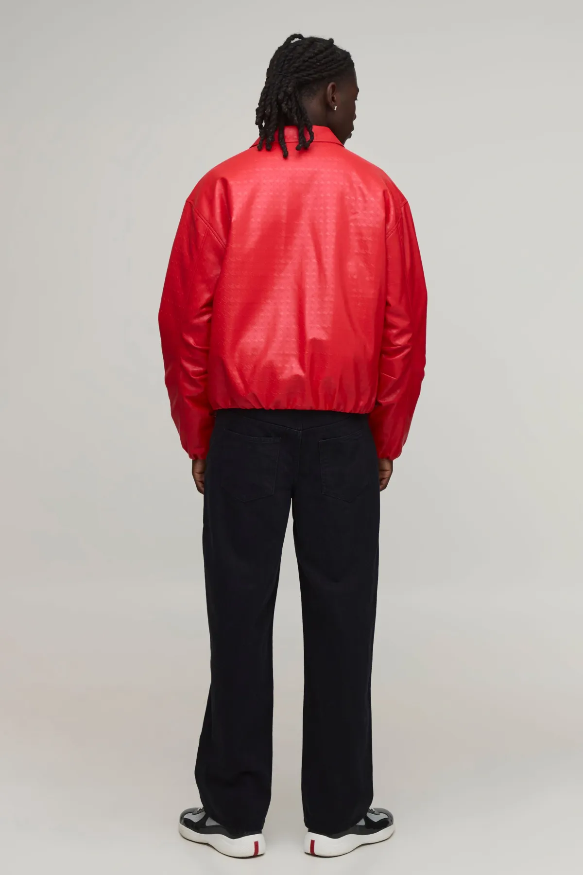 boohooMAN Veste Harrington Texturée En Synthétique Coupe Boxy<Homme Manteaux Et Vestes