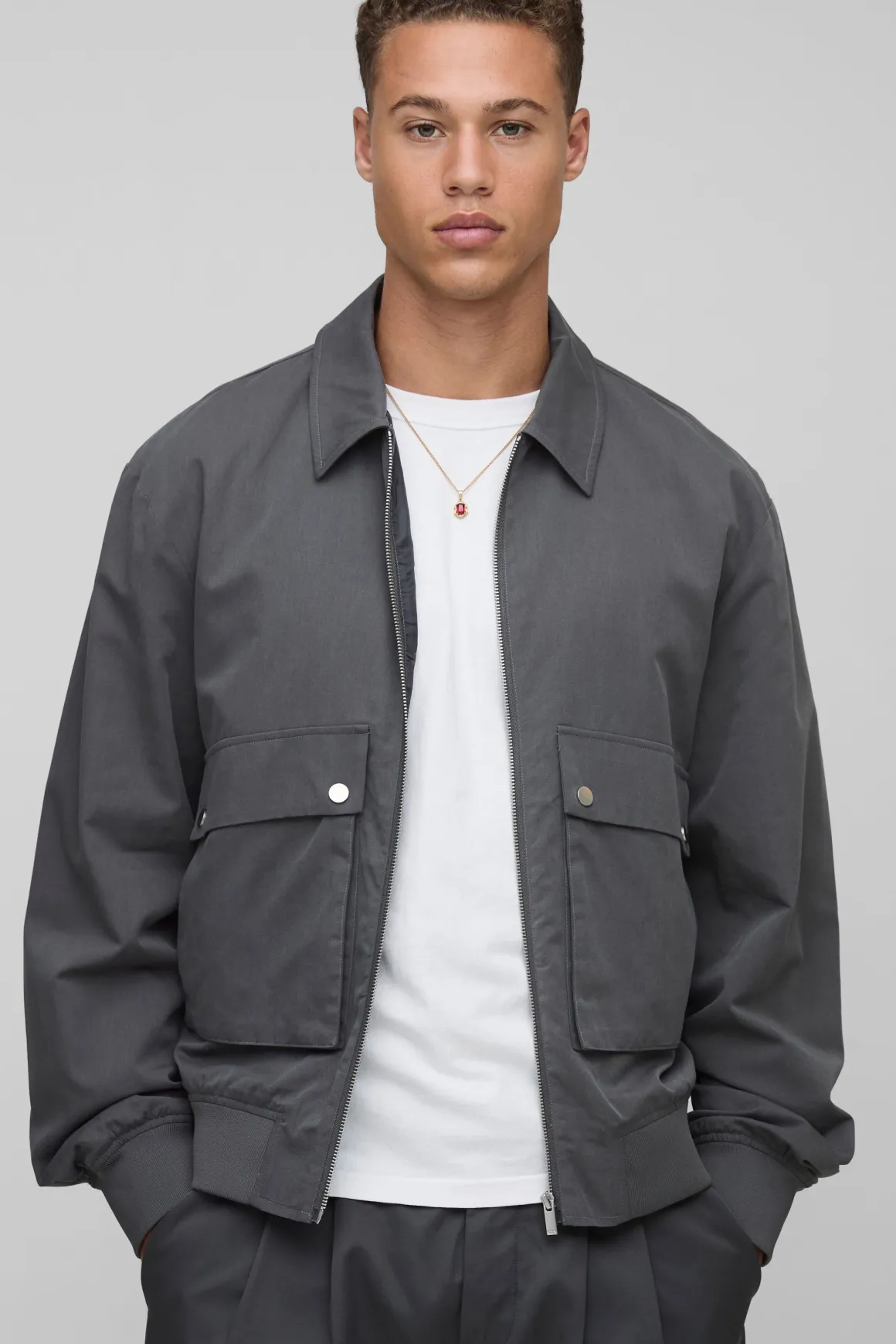 Veste Harrington utilitaire technique de grande taille à poche cargo