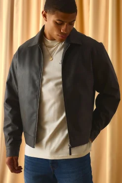 Veste Harrington à zip antique en synthétique