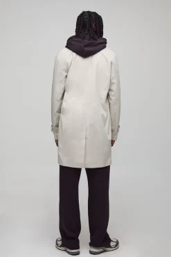 Veste imperméable en poly-twill à simple boutonnage