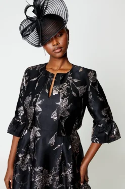 Veste Jacquard à Poignets Évasés