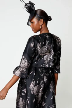 Veste Jacquard à Poignets Évasés