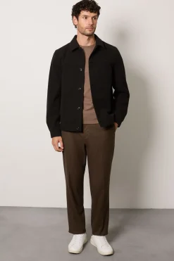 Veste Élégante Aspect Laine Noire