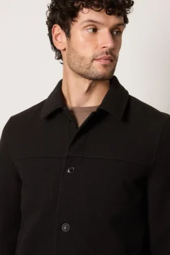 Veste Élégante Aspect Laine Noire