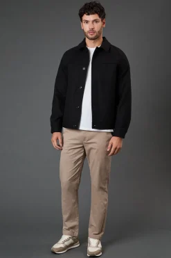 Veste Élégante Aspect Laine Noire