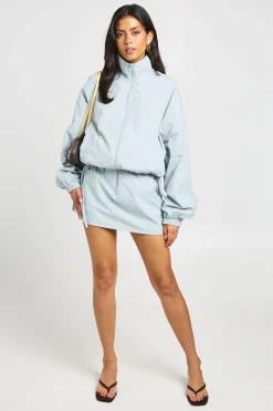 Veste Légère Col Montant Avec Liens Latéraux