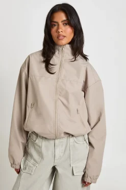 boohoo Veste Légère Col Montant À Fermeture Zippée<Femme Vestes & Manteaux