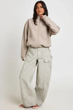 boohoo Veste Légère Col Montant À Fermeture Zippée<Femme Vestes & Manteaux