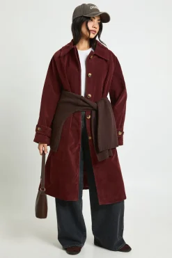 boohoo Veste longline à col en suède synthétique<Femme Vestes & Manteaux