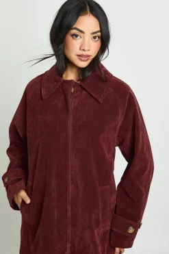 boohoo Veste longline à col en suède synthétique<Femme Vestes & Manteaux