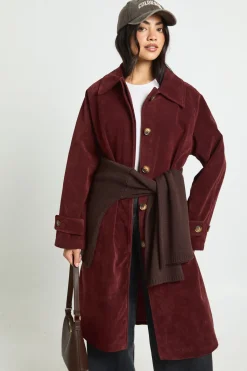 boohoo Veste longline à col en suède synthétique<Femme Vestes & Manteaux