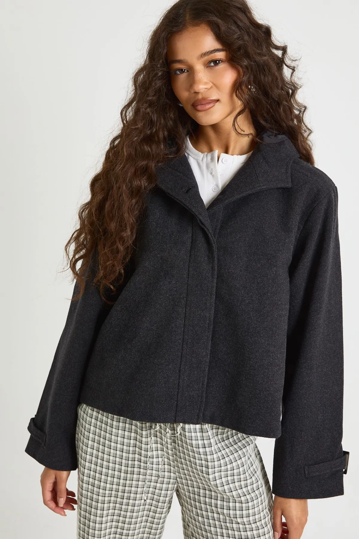 boohoo Veste Look en Laine<Femme Vestes & Manteaux