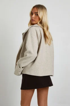 Veste look laine à col tunnel