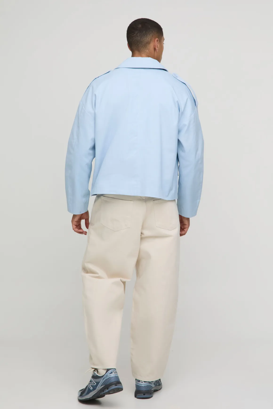 Veste Mac en sergé surdimensionnée, carrée et à double boutonnage
