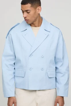 Veste Mac en sergé surdimensionnée, carrée et à double boutonnage
