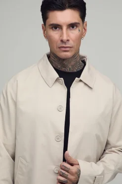 Veste Mac Grande Taille En Sergé Poly À Simple Boutonnage
