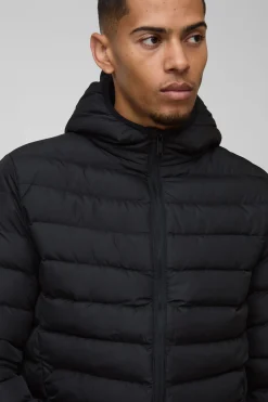 boohooMAN Veste matelassée à capuche Regular Fit zippée<Homme Vestes & Manteaux Grande Taille|Tout Afficher
