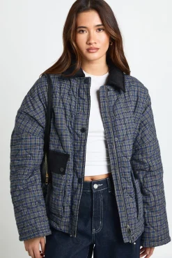boohoo Veste Matelassée à Carreaux<Femme Vestes & Manteaux