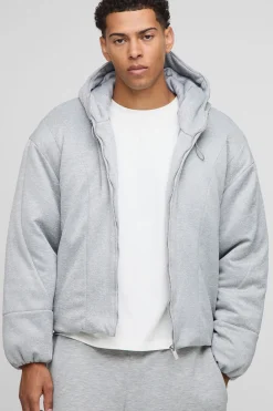 Veste Matelassée à Casynthétiqueche Oversize en Jersey Coupe Boxy