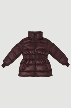 Veste Matelassée à Casynthétiqueche avec Cordon de Serrage à la Taille et Poignets Côtelés