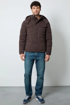 Veste Matelassée À Casynthétiqueche Chocolat