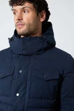 Veste Matelassée À Casynthétiqueche Bleu Marine Foncé