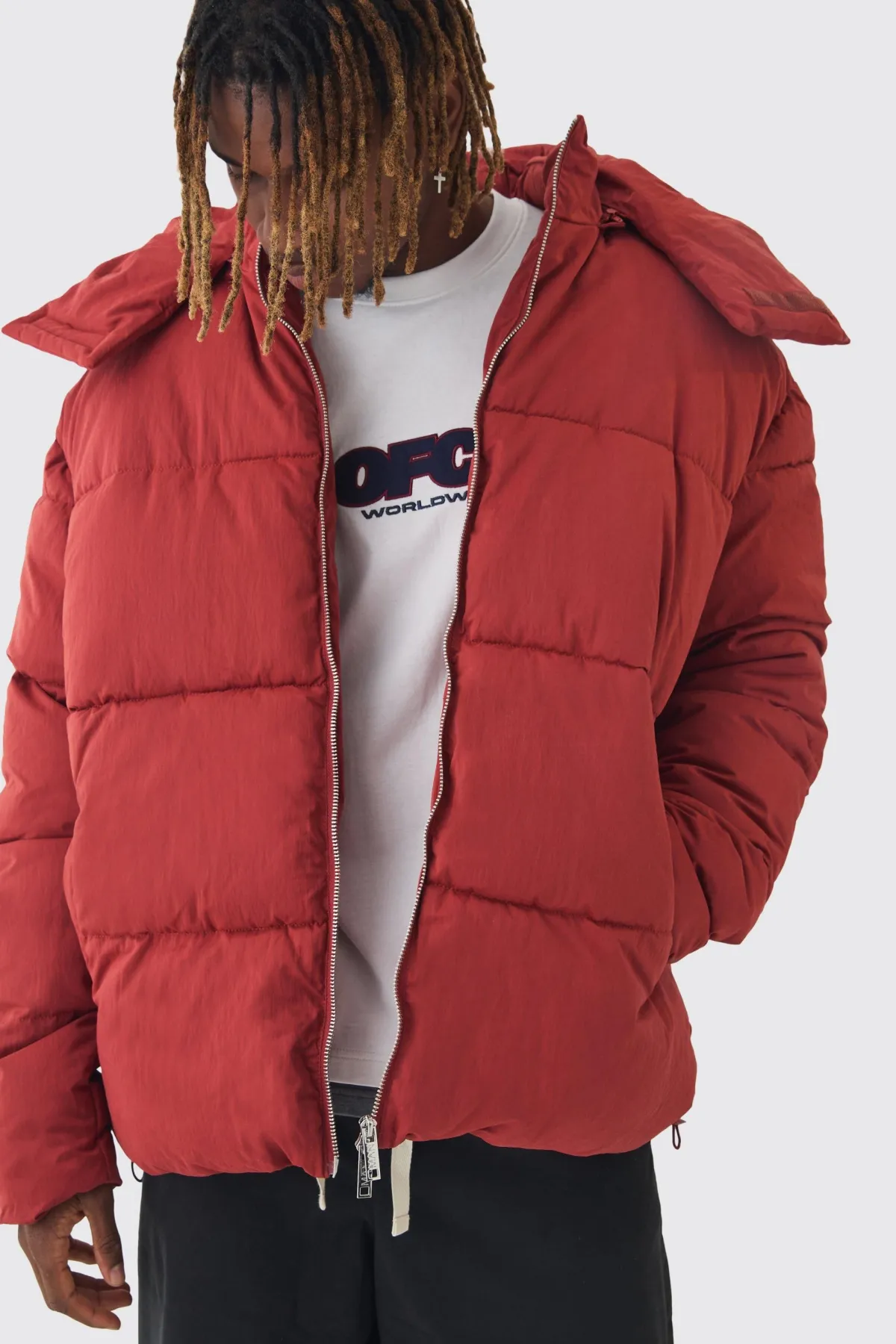 boohooMAN Veste Matelassée Grande Taille à Casynthétiqueche et Col Cheminée<Homme Tout Afficher|Vestes & Manteaux Tall