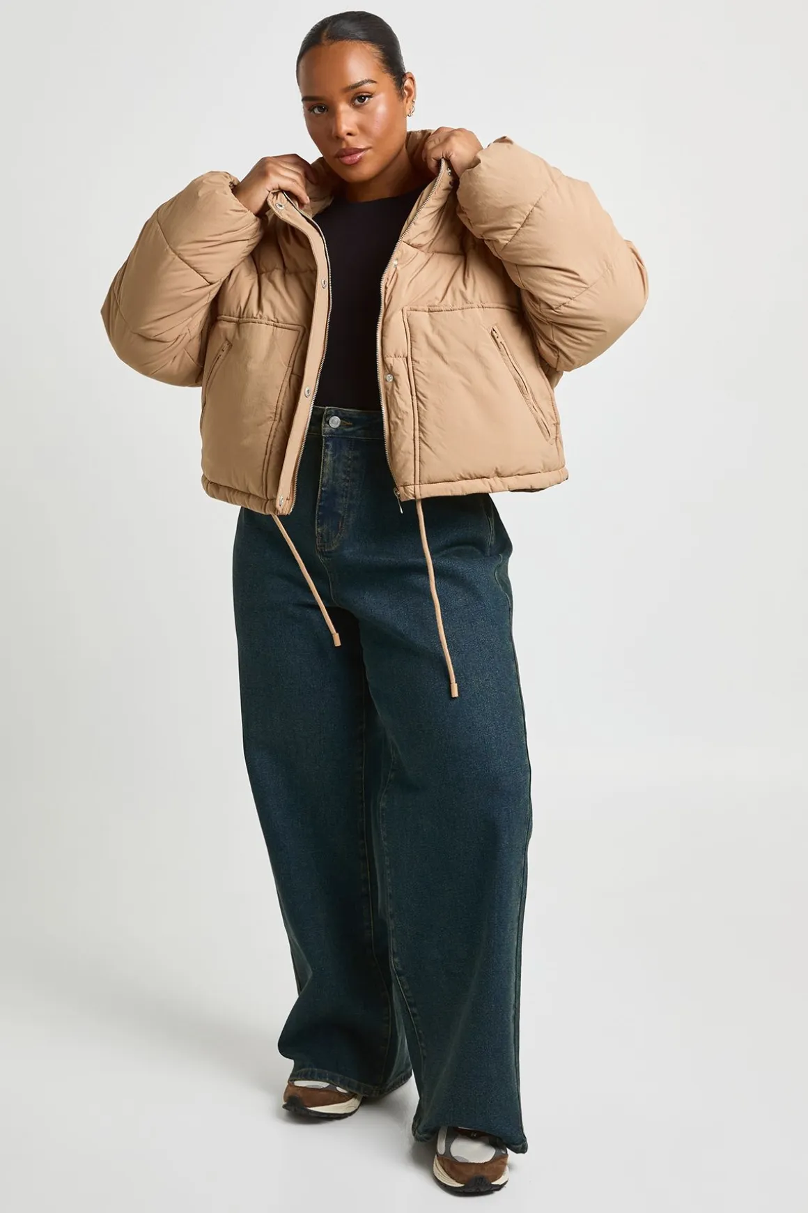 Veste Matelassée Grande Taille Col Montant