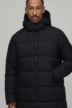 Veste Matelassée Longue À Casynthétiqueche Coupe Regular Finition Mate